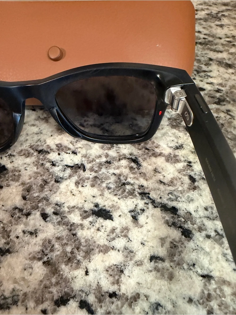 Ray-Ban Tan Meta Leather Sunglasses & Case